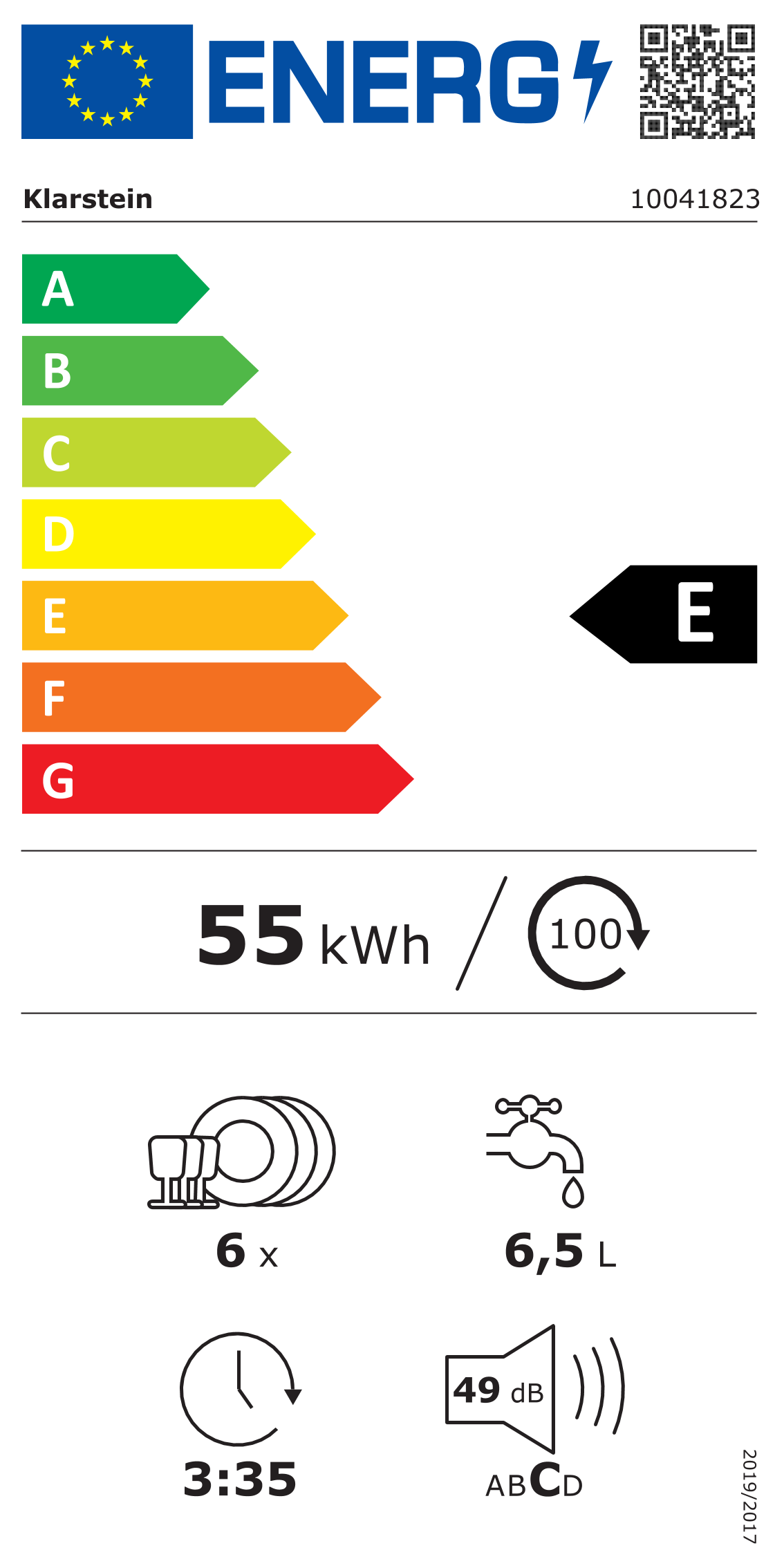 Havasia UV 6 myčka nádobí - energetický štítek