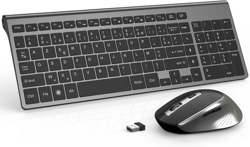 Bezdrátová klávesnice JOYACCESS Myš, 2,4 GHz bezdrátová klávesnice AZERTY