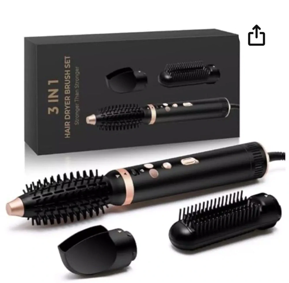 UKLISS horkovzdušný kartáč 3 v 1, sada víceúčelových kartáčů pro fén, kulma