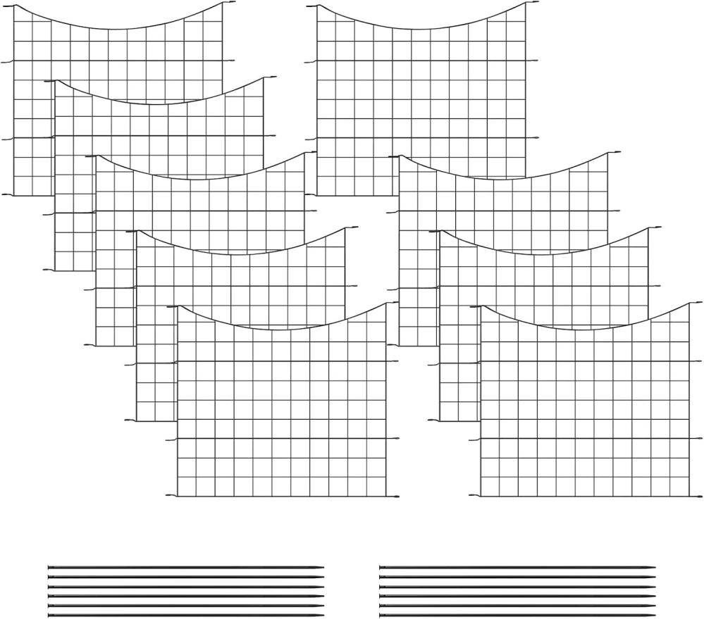WOLTU jezírkový plot, zahradní plot, kompletní sada, 10 plotových panelů