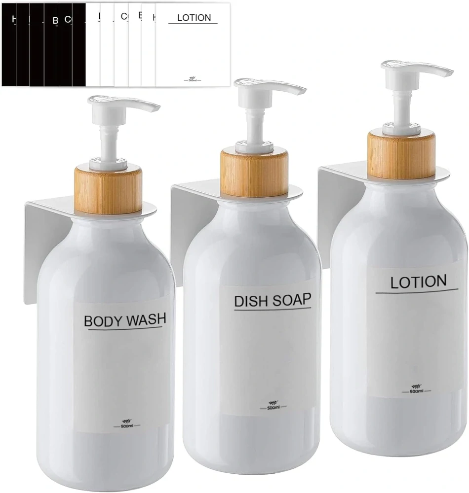 Nástěnný dávkovač mýdla, bez vrtání, sada 3 ks, 500 ml