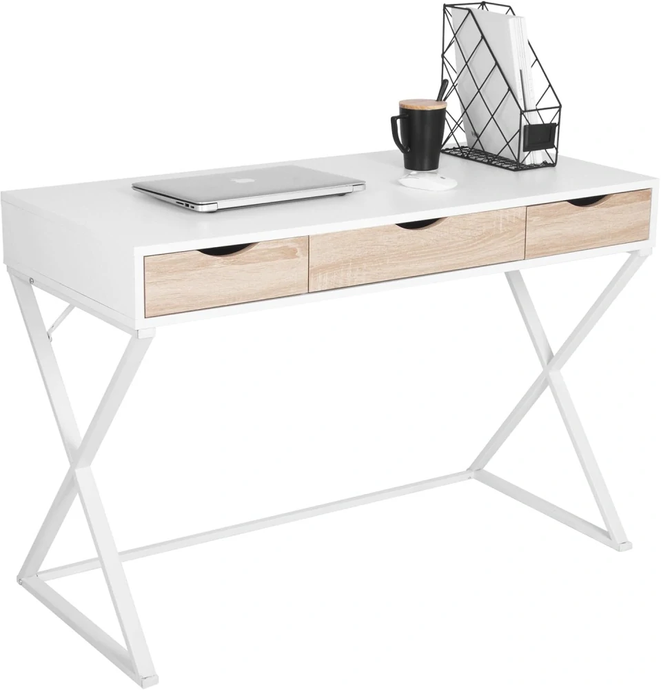 WOLTU TS40ws Psací stůl Počítačový stůl 110x50x75cm,Bílý