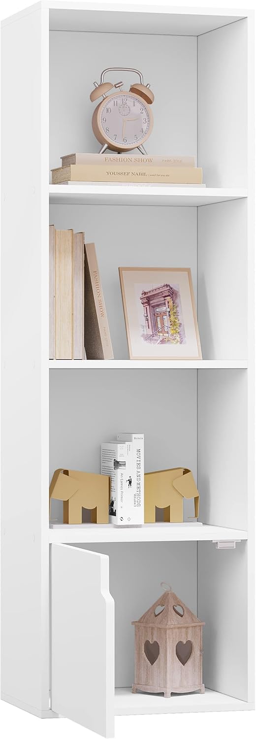 eSituro knihovna bílá úzká,24D x 34Š x 106V cm