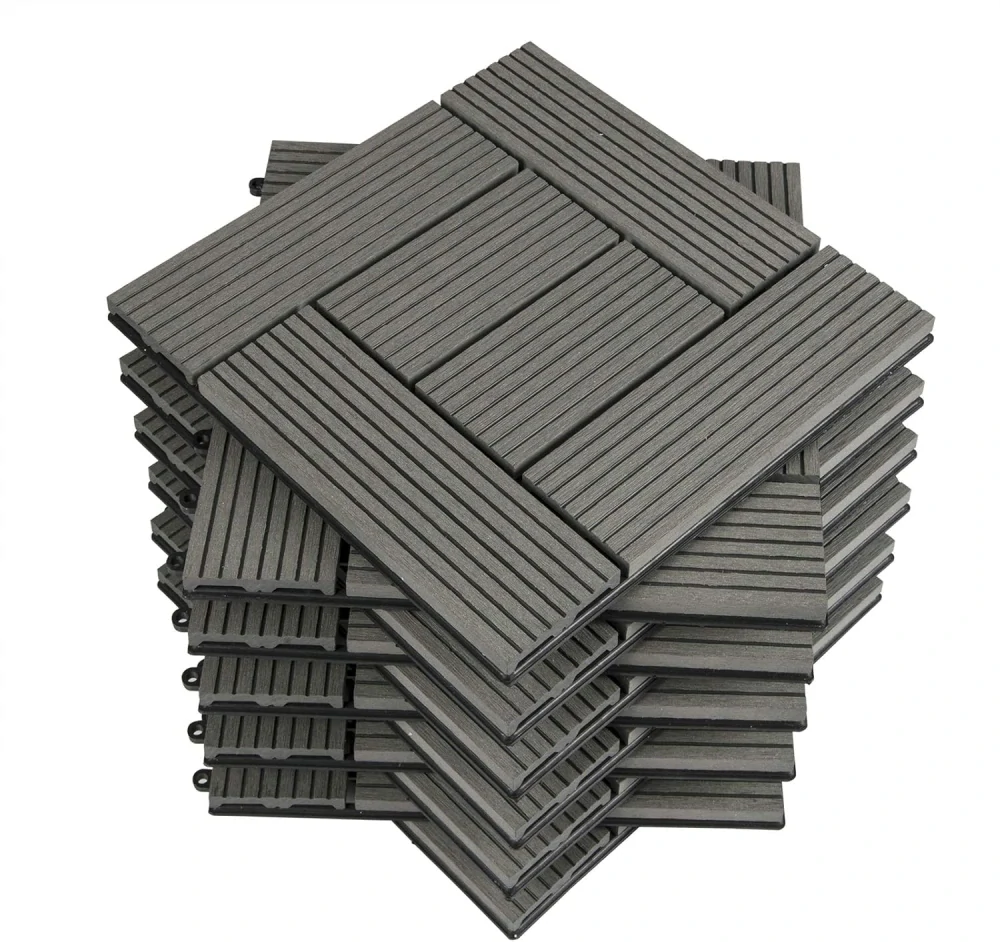 WOLTU 11 x WPC kompozitní terasové dlaždice 30 x 30 cm (1 m²)