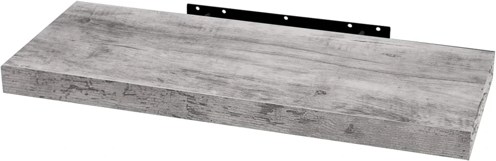 WOLTU RG9316grei 1 kus plovoucí police 110 x 22 x 3,8 cm, šedý dub