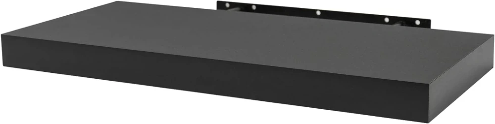 WOLTU plovoucí police, černé, dřevo,30 cm RG9371sz