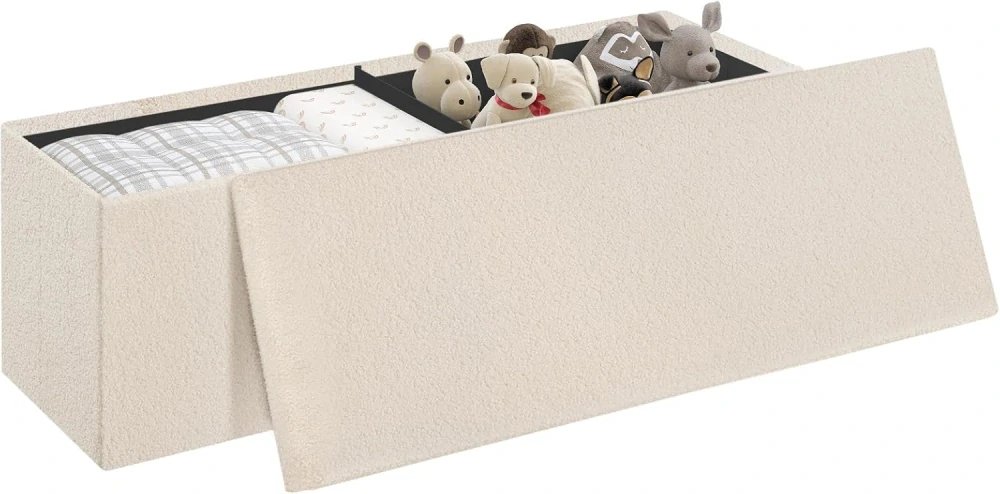 Lavička eSituro s úložným prostorem,110x38x38 cm, béžová