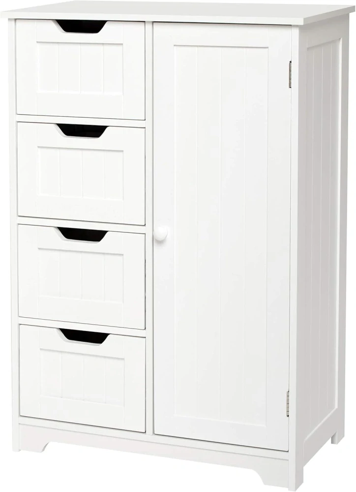 Koupelnová skříňka se 4 zásuvkami 1 dvířka 56 x 30 x 82,5 cm (d x š x v), bílá