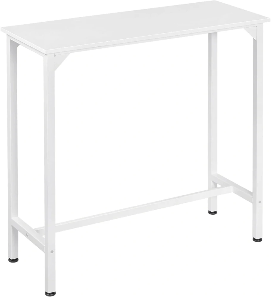 EUGAD Barový stůl, Vysoký stůl, Dřevo+kov, 100x40x100cm Bílá