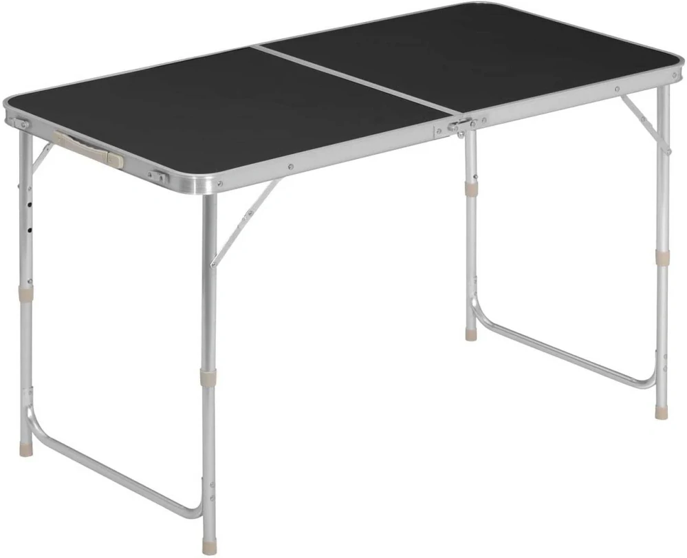 WOLTU Camping Table Skládací stůl Zahradní stůl Výška nastavitelná černá