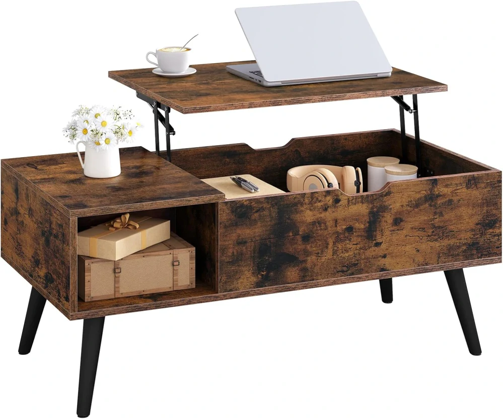WOLTU BTS26vbn Zvedací konferenční stolek 100 x 50 x (43 – 57) cm
