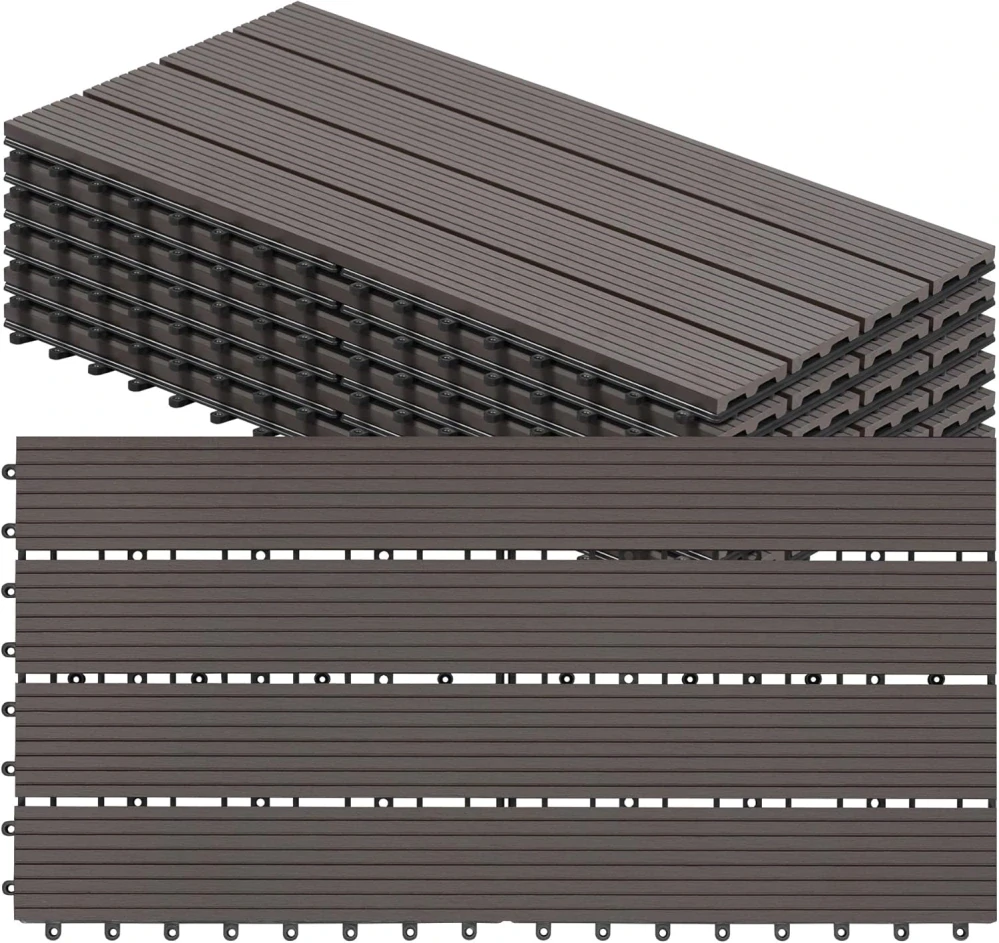 WOLTU WPC dlaždice 30 x 60 cm pro zahradu a terasu 6 kusů/1 m²