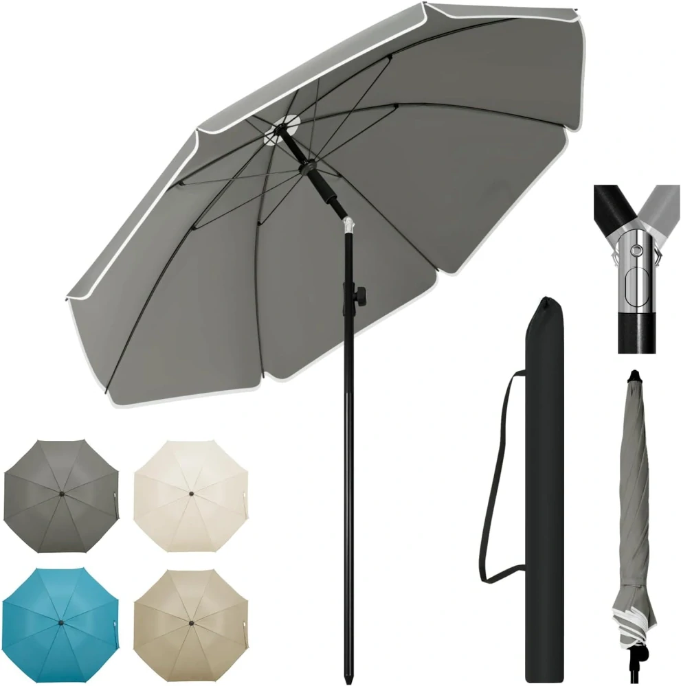 Slunečník WOLTU Průměr 175 cm, Balkónový slunečník, Plážový slunečník