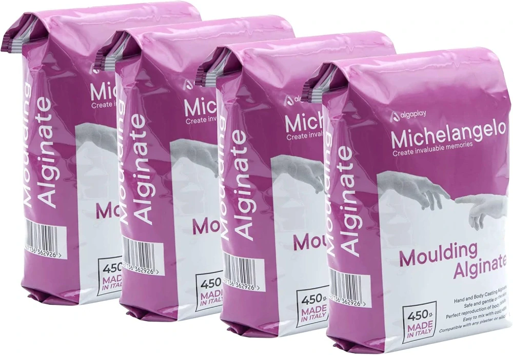 Michelangelo Moulding Alginate1800 g (4 balení x 450 g) Chromatický alginát pro vysoce přesné otisky prstů