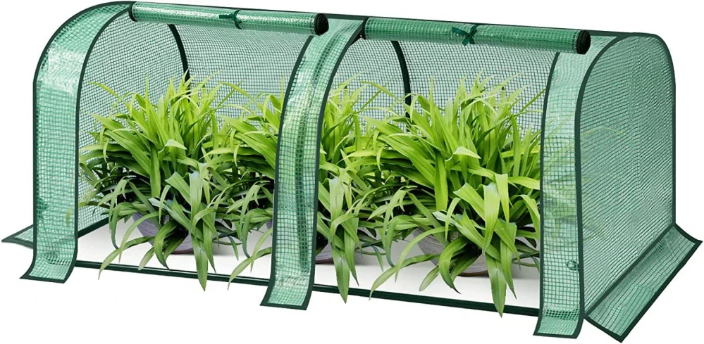 WOLTU Zahradní skleník PE poloprůhledný 130x60x50cm 130g/m² vodotěsný odolný proti povětrnostním vlivům zelený