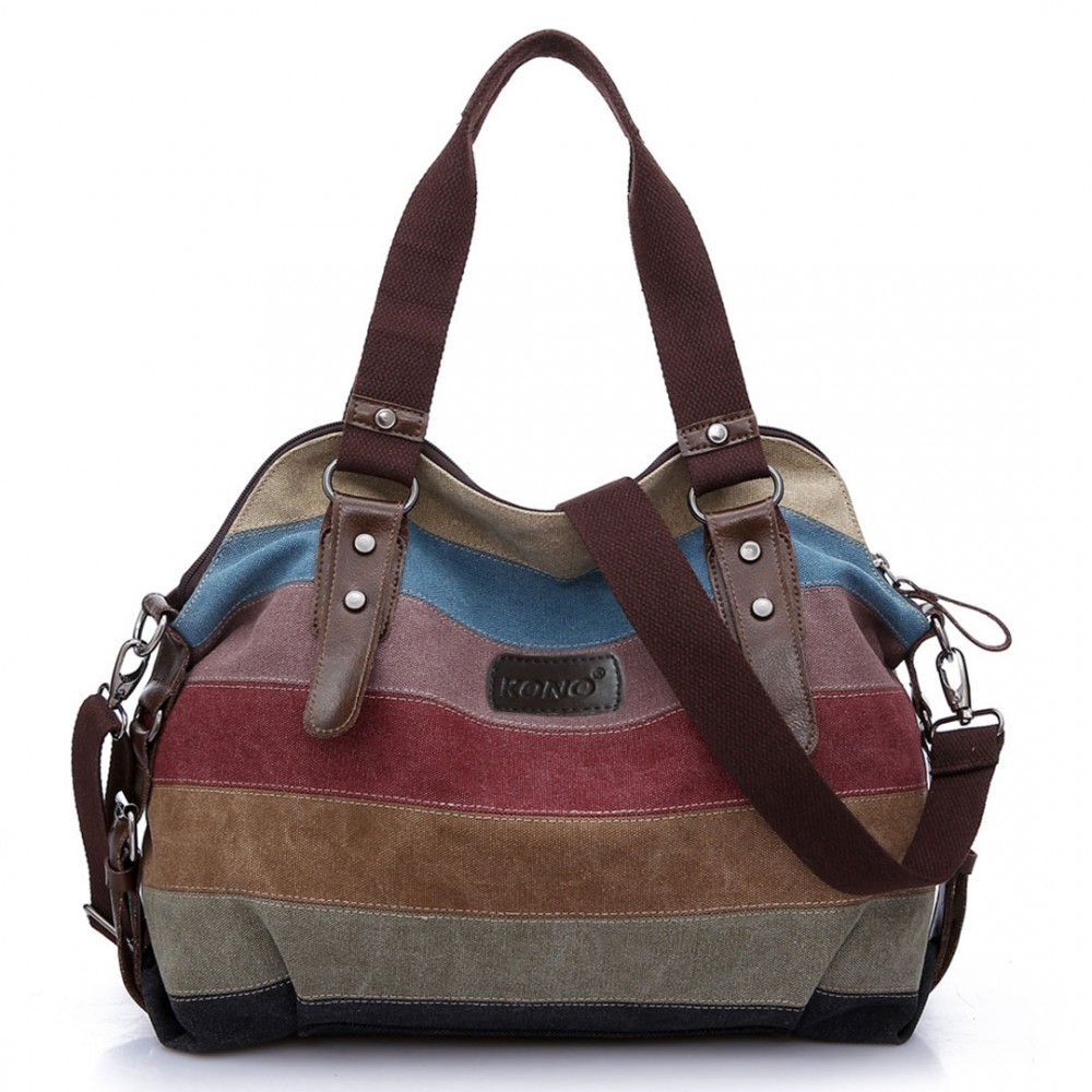 Kabelka Miss Lulu Canvas Rainbow