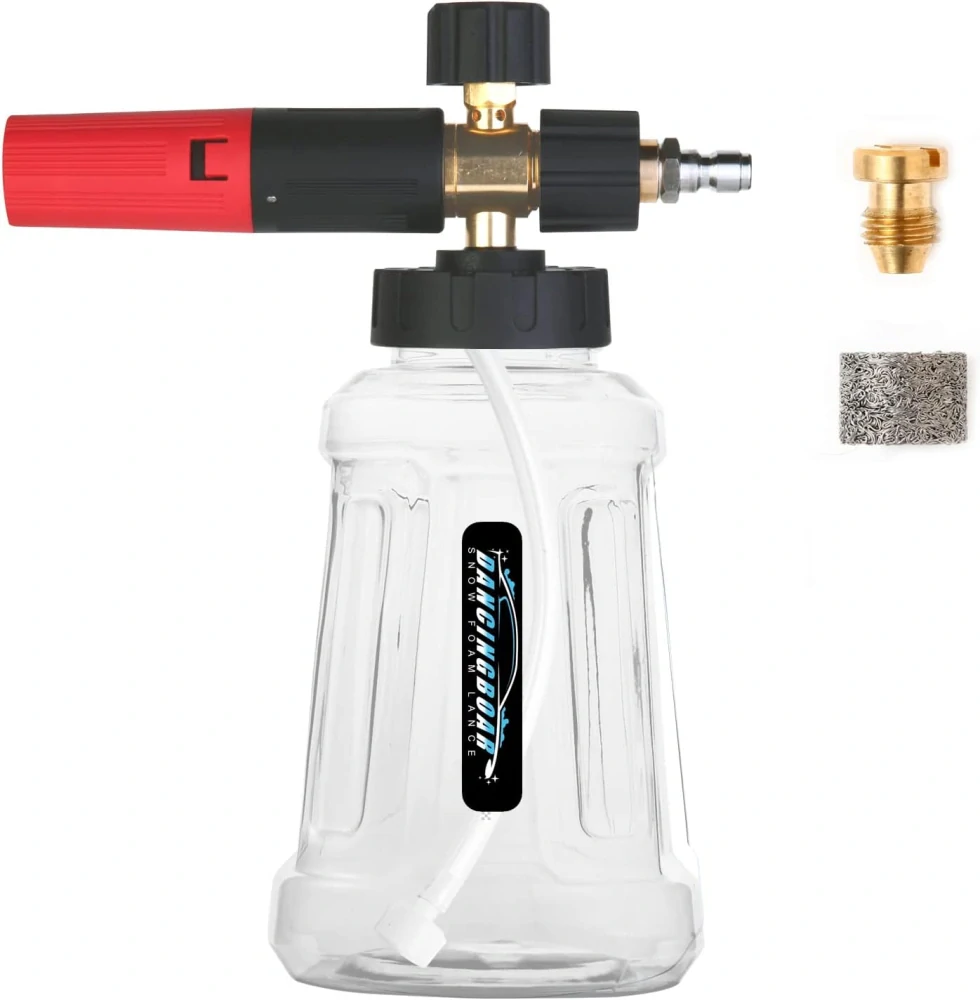 DANCINGBOAR Foam Cannon Kompatibilní s 1/4 rychloupínací tlakovou myčkou, 1l