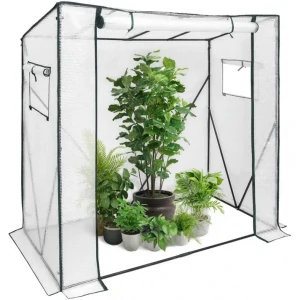 Skleník 200x169x77cm s černou kovovou konstrukcí a poloprůhledným polyetylenovým krytem Woltu