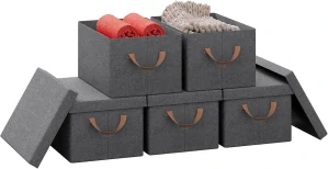 Úložné boxy WOLTU sada 5 ks, šedá, 38 x 20 x 27 cm