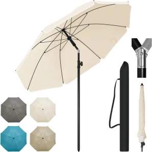 Slunečník WOLTU Průměr 155 cm, Balkónový slunečník, Plážový slunečník