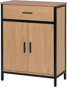 EUGAD Koupelnová skříňka, Materiál kov + dřevo, 30 x 82 x 30 cm