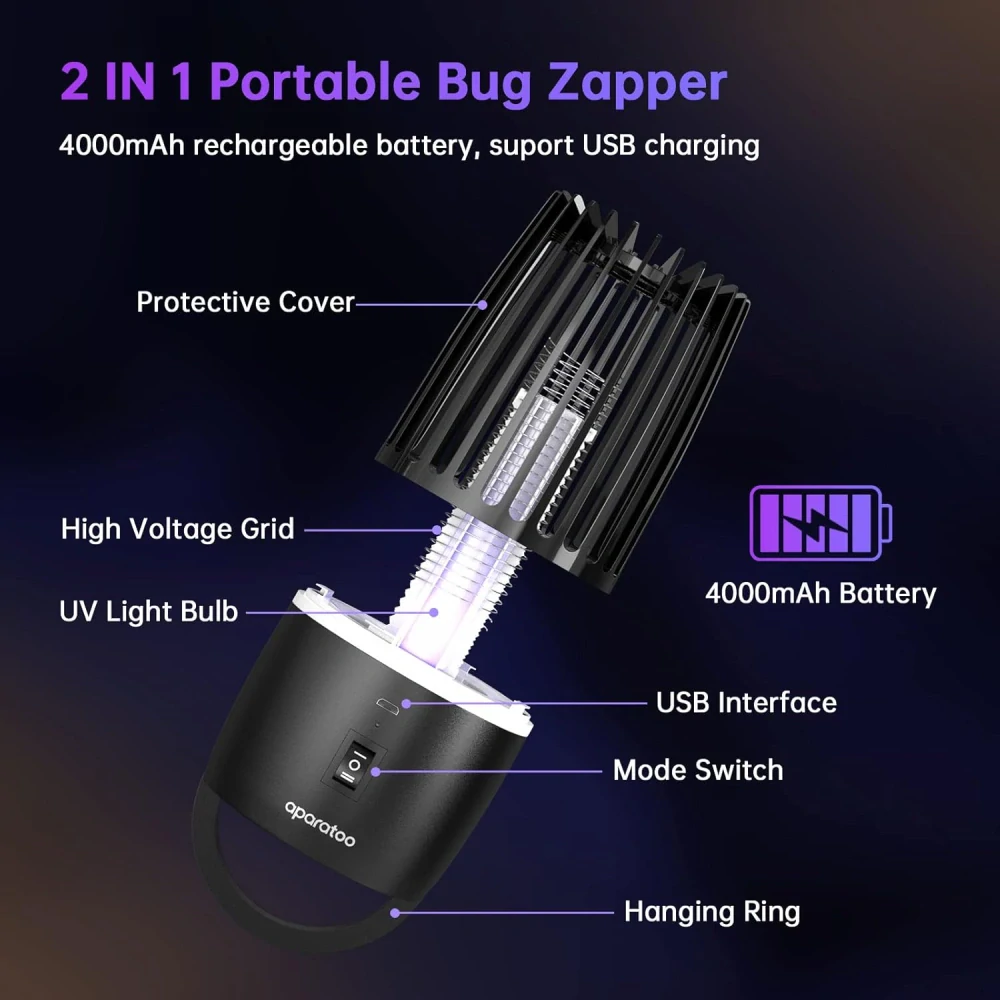 2v1 elektrická lampa odpuzující komáry s UV světlem