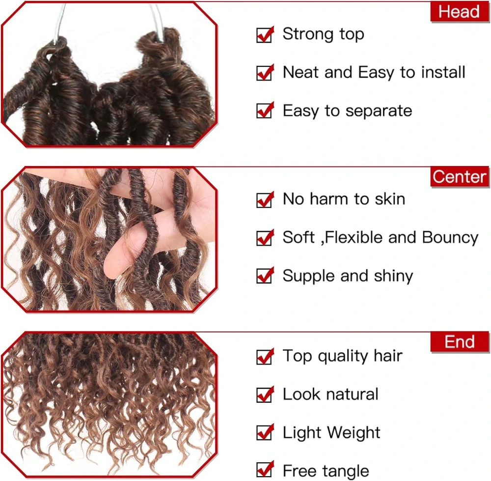 Xtrend 18palcový 8balení Bohemian Faux Locs