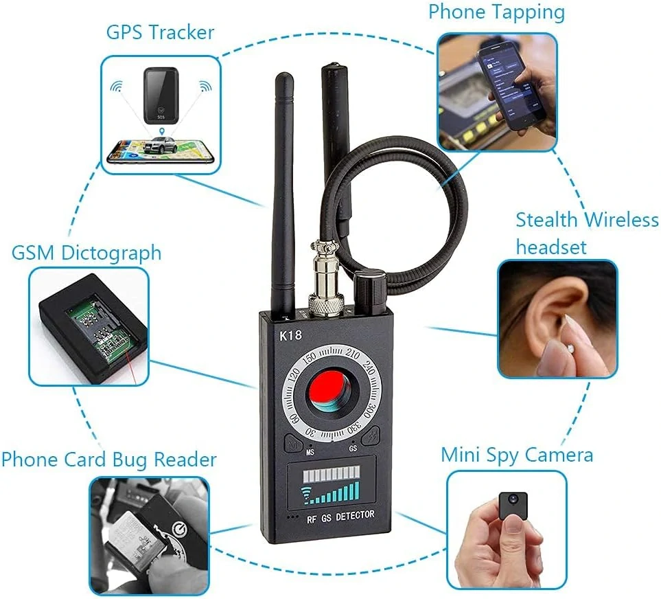 RUIZHI C008 Anti Spy RF detektor Bezdrátový signál detektoru chyb pro skrytou kameru Laserová čočka GSM