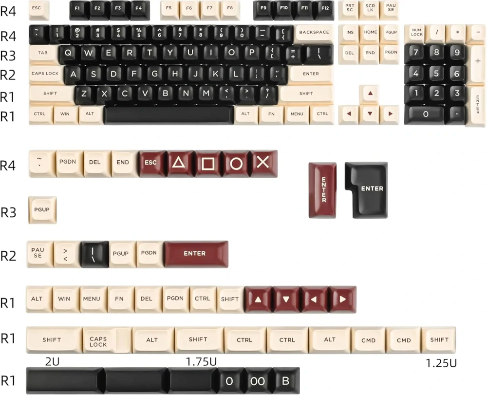 Klávesnice SOLIDEE 150 60 procent 150 kláves Double Shot PBT Custom Gaming Keycaps