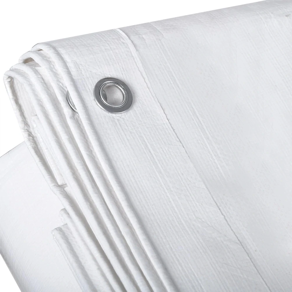 WOLTU GZ1176m10 Nepromokavá plachta Ochranná plachta proti dešti Venkovní zahradní plachta PE 180g/m² 6x8 m Bílá