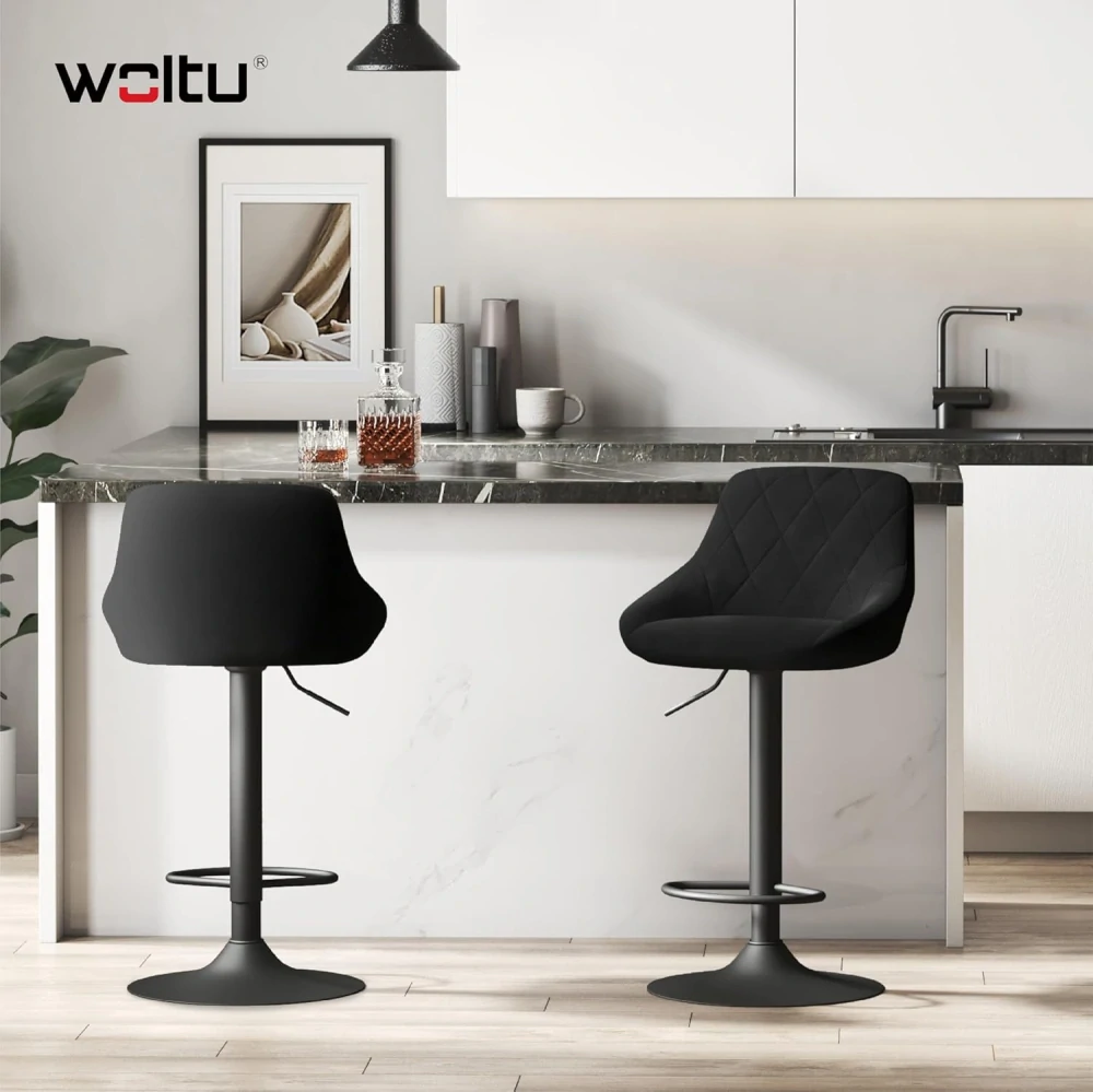 WOLTU BH219sz-2 Dvě moderní otočné barové židle Vysoká kuchyňská židle