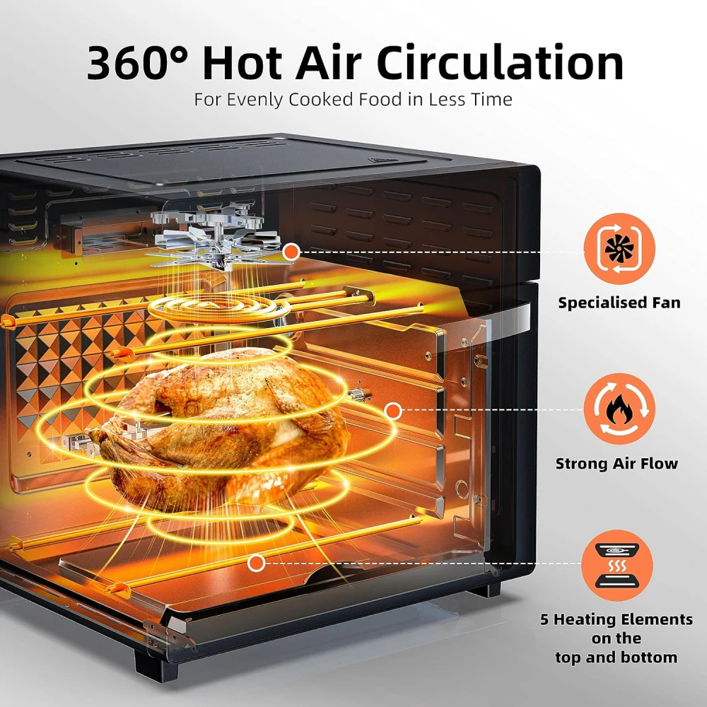 Horkovzdušná fritéza LLIVEKIT Mini trouba 26 l, 1700 W