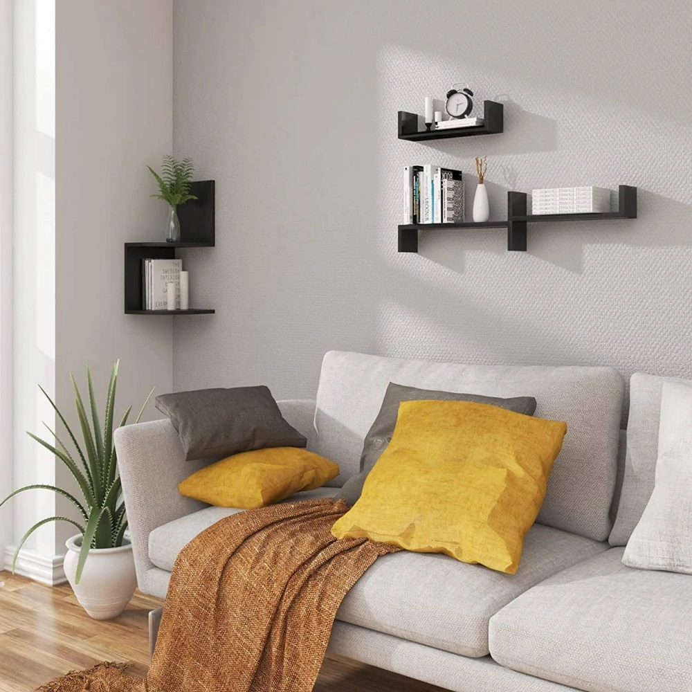 WOLTU Sada 3 nástěnných polic