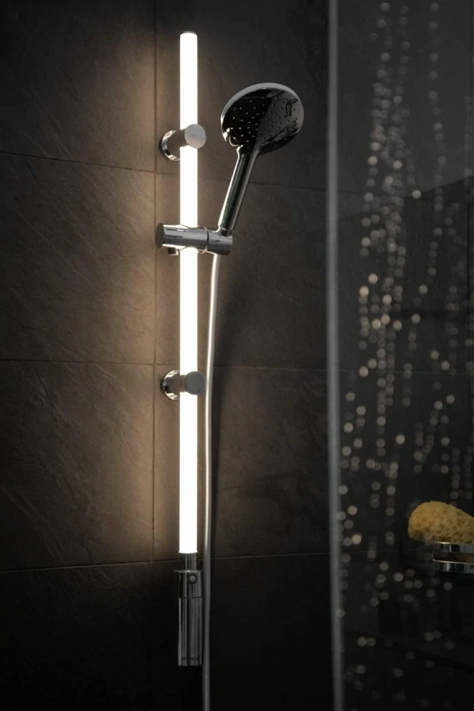 Sprchová tyč LED, 94 cm, sprchová hlavice a sprchová hadice, WENKO