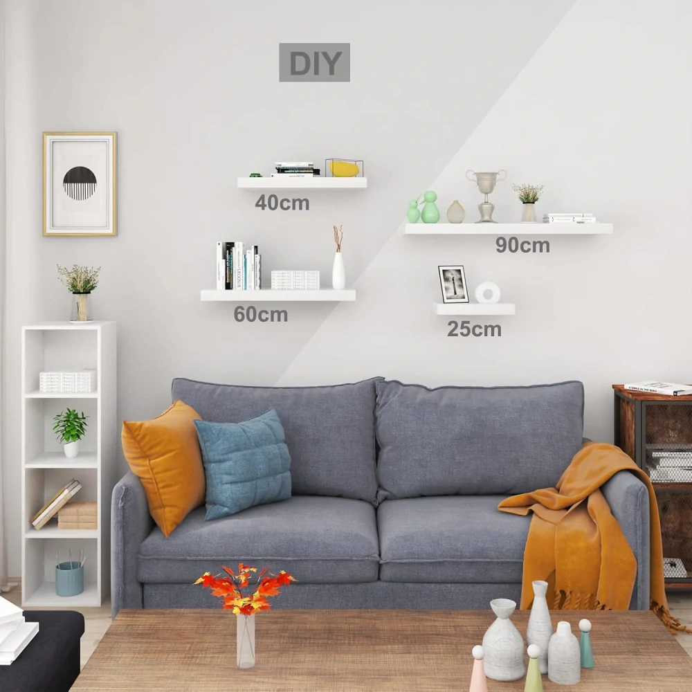 WOLTU  plovoucí police 25x22,9x3,8cm, bílá, RG9488ws