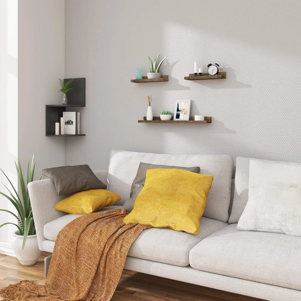 WOLTU RG9491hov Nástěnné police Sada 3 plovoucích polic