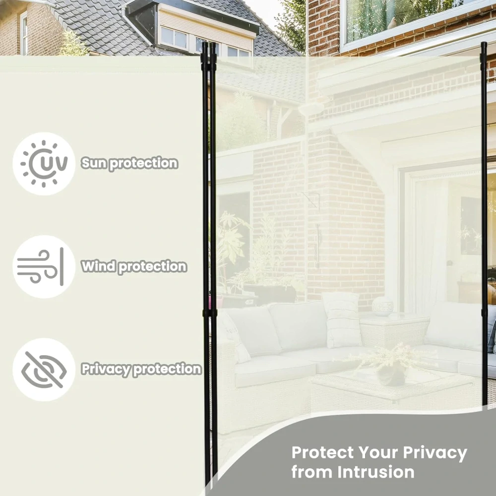 WOLTU zástěna volně stojící 3dílný 255x182 cm