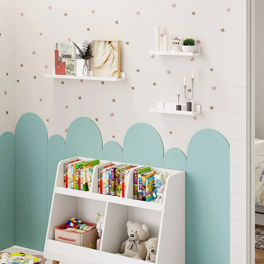 Sada 3 polic WOLTU, nástěnné police s okrajem