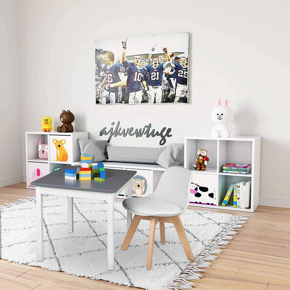 Dětská židle WOLTU, s dřevěnými nohami a opěrkou, výška sedáku 33 cm