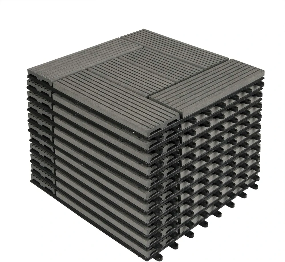 WOLTU 11 x WPC kompozitní terasové dlaždice 30 x 30 cm (1 m²)