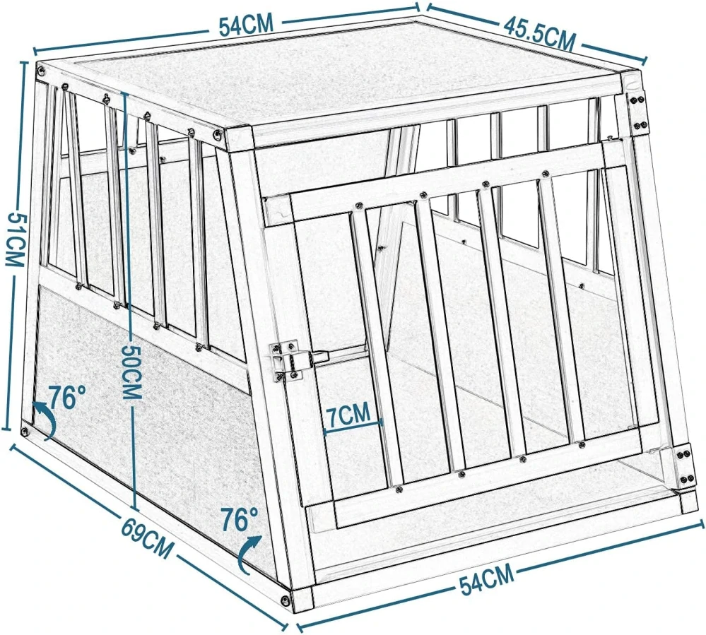 Eugad EHT469 Přepravní box pro psy 69 x 54 x 50 cm (DxŠxV), stříbrný