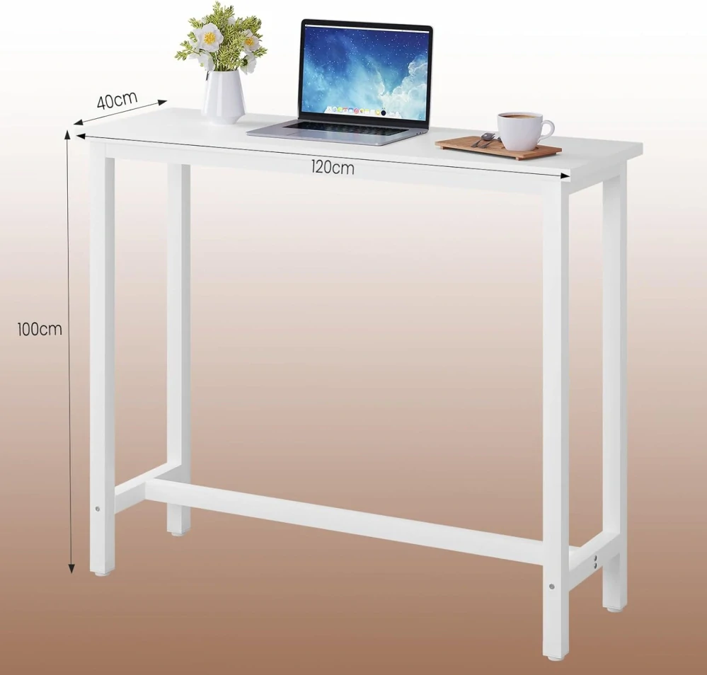 WOLTU BT17ws Barový stůl Bistro stůl 120 x 40 x 100 cm