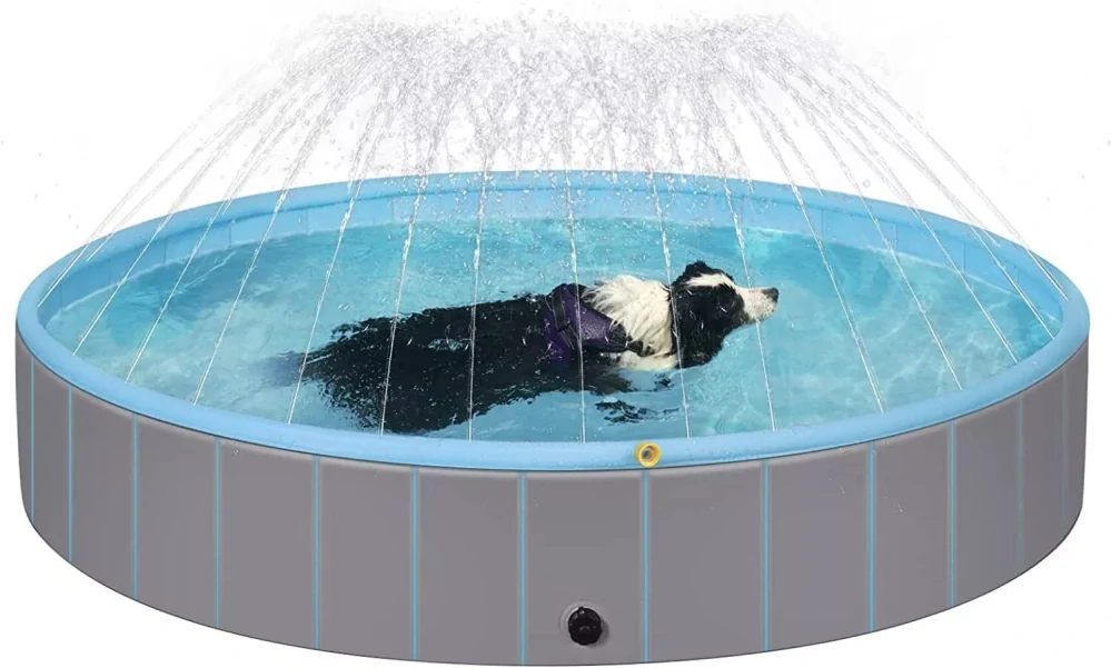 EUGAD PVC bazének pro psy skládací Ø120 cm modrá