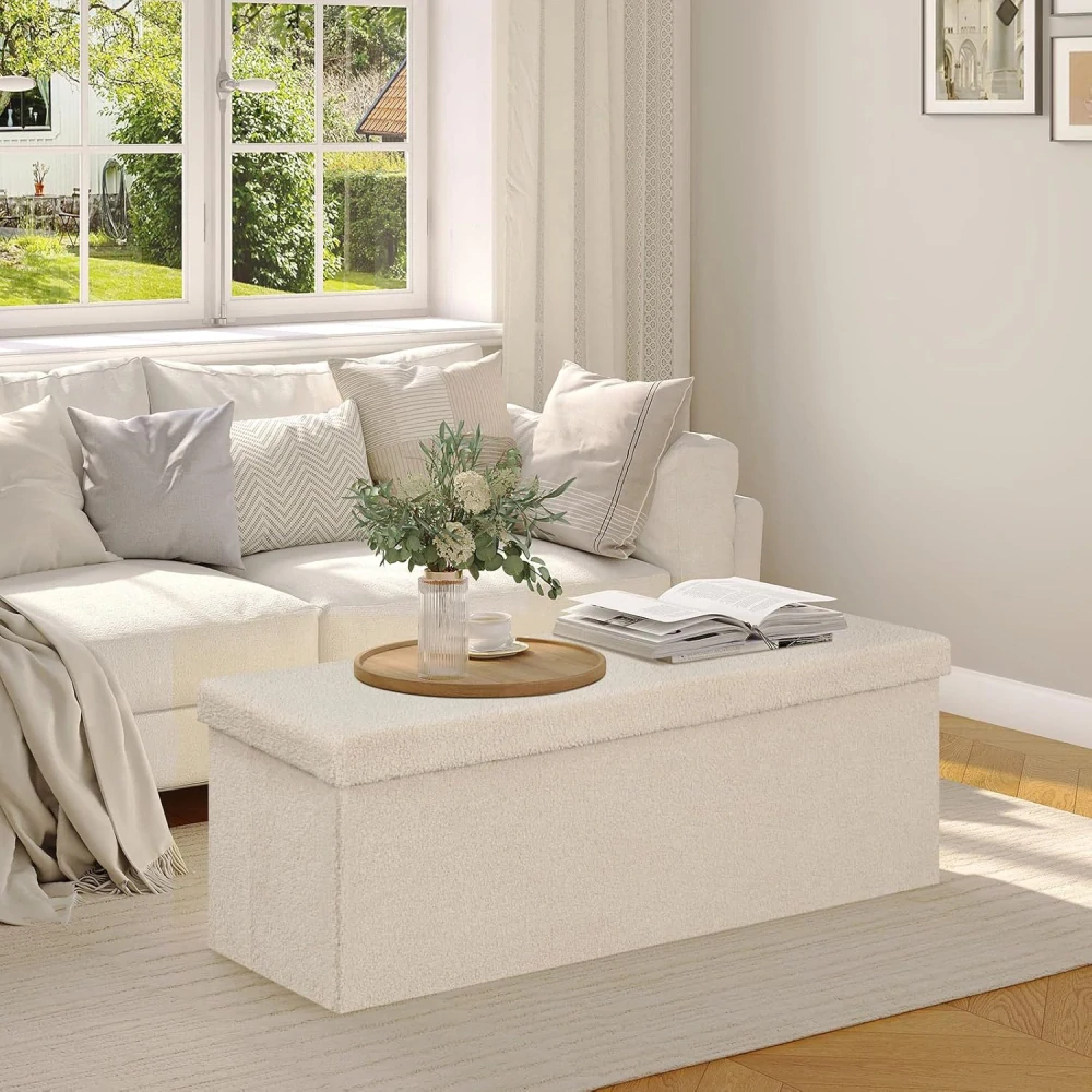 Lavička eSituro s úložným prostorem,110x38x38 cm, béžová