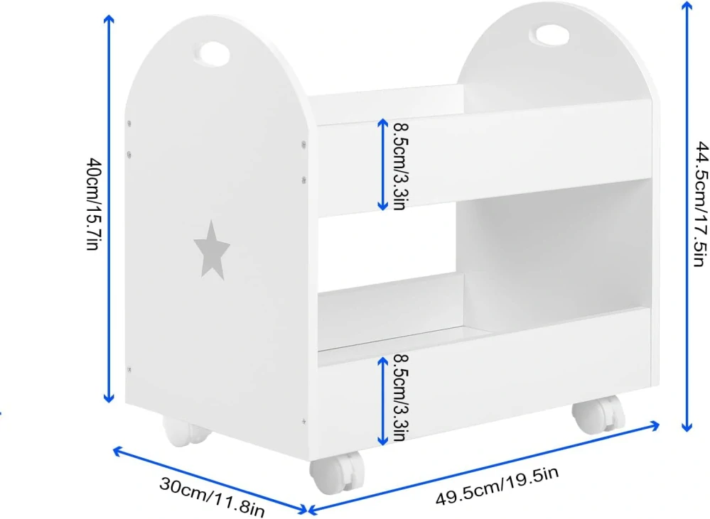 Lestarin LETSJF0011dětská knihovna, 2 patra, bílá police