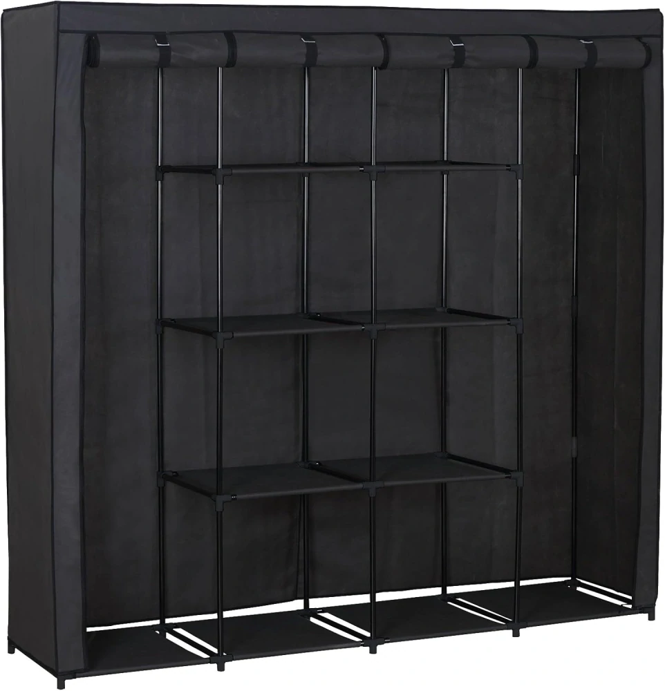 Woltu SS5024gr XXL látková šatní skříň/kempová skříň 174 x 46 x 169
