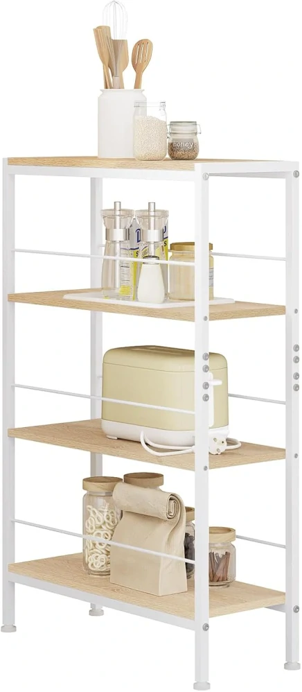 Police WOLTU RGB52whe, zapuštěná police se 4 úrovněmi, 50 x 78 x 20 cm