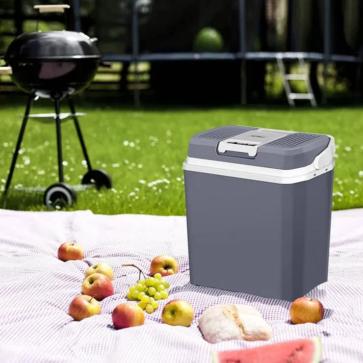 Termoelektrický přenosný chladič Woltu 22L vyrobený z polypropylenu s šedým povrchem