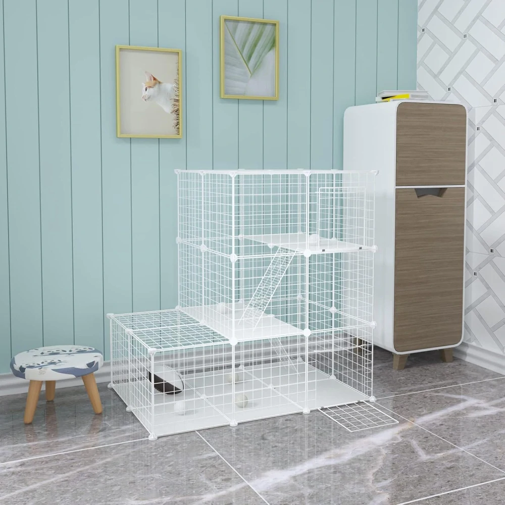 EUGAD Venkovní ohrádka se základními deskami, 3 úrovně, šířka 110 x výška 110 x 75 cm