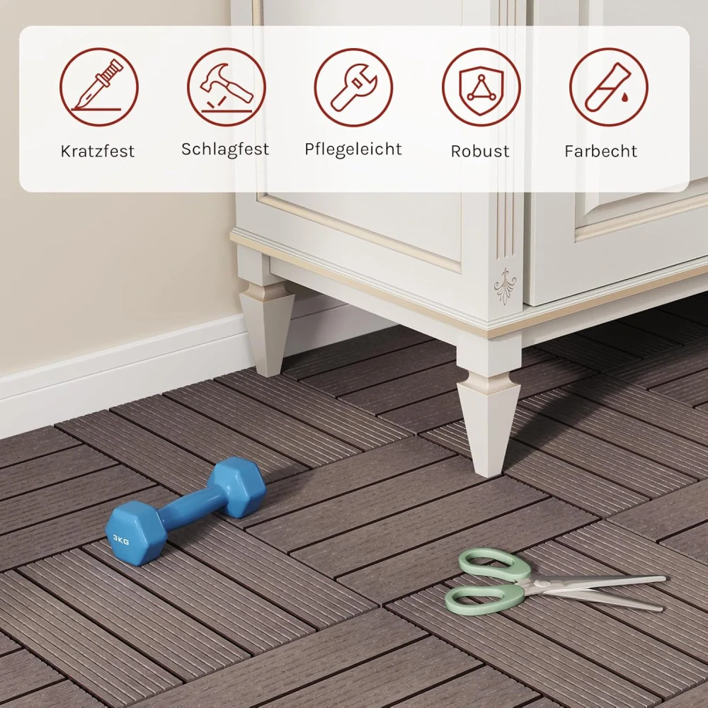 terasové dlaždice v podlaze s dřevěným efektem 